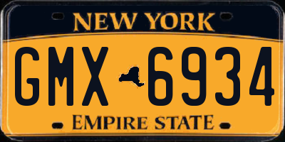 NY license plate GMX6934