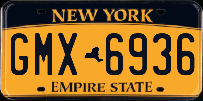 NY license plate GMX6936