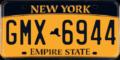 NY license plate GMX6944