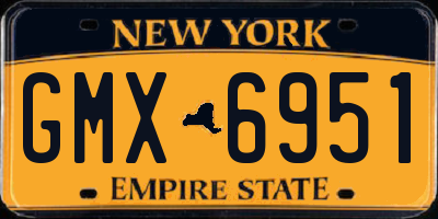 NY license plate GMX6951