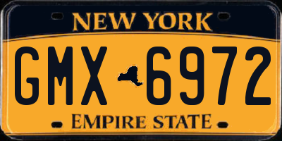 NY license plate GMX6972