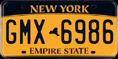 NY license plate GMX6986