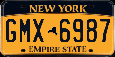 NY license plate GMX6987