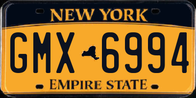 NY license plate GMX6994