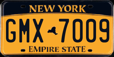 NY license plate GMX7009