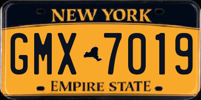 NY license plate GMX7019