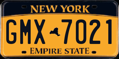 NY license plate GMX7021