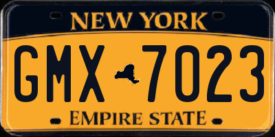NY license plate GMX7023