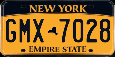 NY license plate GMX7028