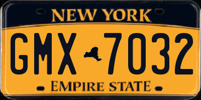 NY license plate GMX7032