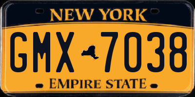 NY license plate GMX7038