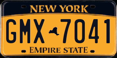 NY license plate GMX7041
