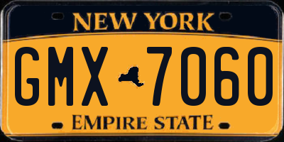 NY license plate GMX7060