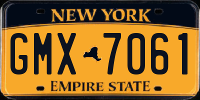 NY license plate GMX7061