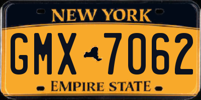 NY license plate GMX7062