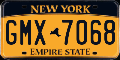 NY license plate GMX7068