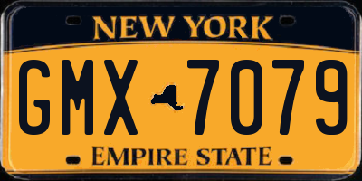 NY license plate GMX7079