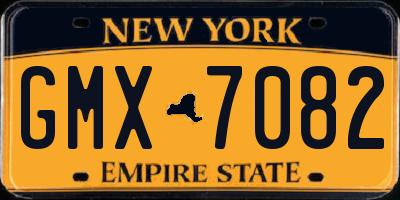 NY license plate GMX7082