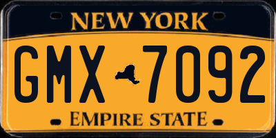 NY license plate GMX7092