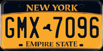 NY license plate GMX7096