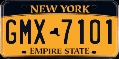 NY license plate GMX7101