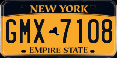 NY license plate GMX7108