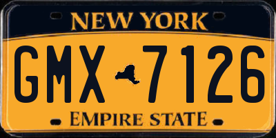 NY license plate GMX7126