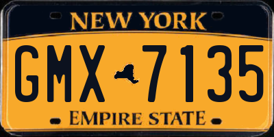 NY license plate GMX7135