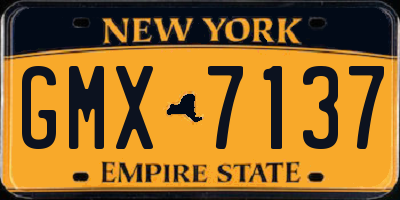NY license plate GMX7137