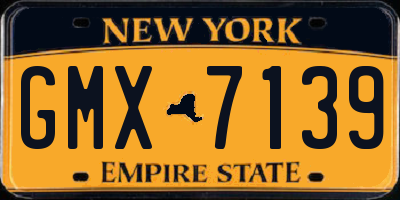 NY license plate GMX7139