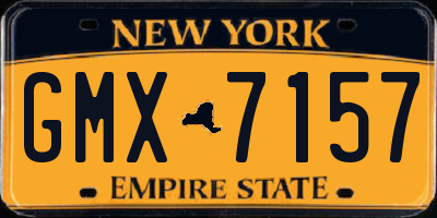 NY license plate GMX7157