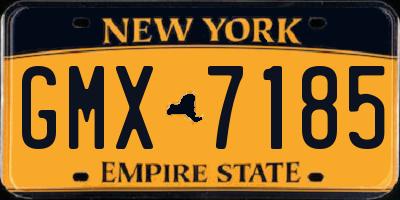 NY license plate GMX7185