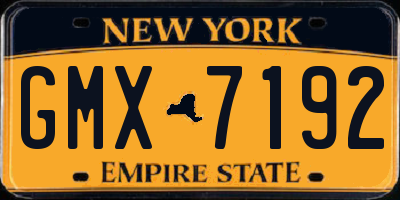 NY license plate GMX7192