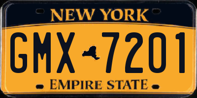 NY license plate GMX7201