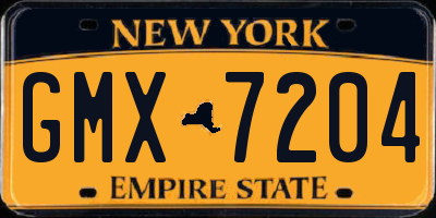 NY license plate GMX7204