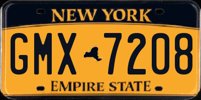 NY license plate GMX7208
