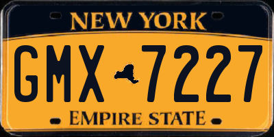NY license plate GMX7227