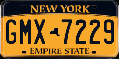 NY license plate GMX7229