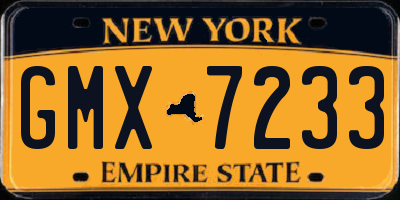 NY license plate GMX7233