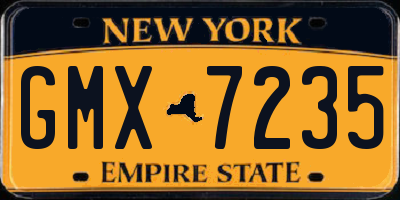NY license plate GMX7235