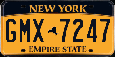 NY license plate GMX7247