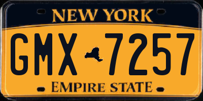 NY license plate GMX7257
