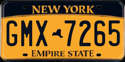 NY license plate GMX7265