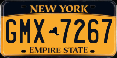 NY license plate GMX7267
