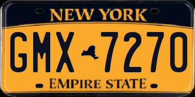 NY license plate GMX7270