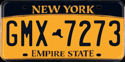 NY license plate GMX7273