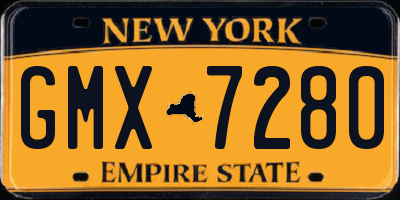 NY license plate GMX7280
