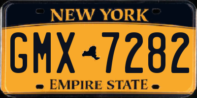 NY license plate GMX7282