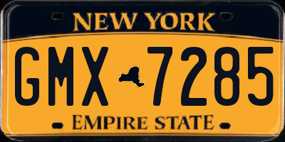 NY license plate GMX7285