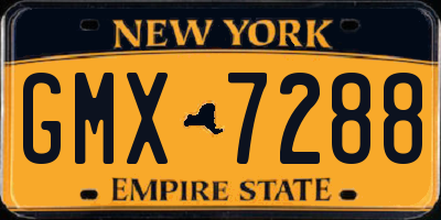 NY license plate GMX7288